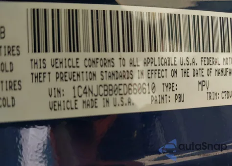 2014 Jeep Compass Sport from USA, damaged, VIN 1C4NJCBB0ED660610